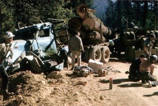 The wreck of the Gobbler on the road to the Greenville Saddle, Homer
Lake Timber Sale c.
1967.